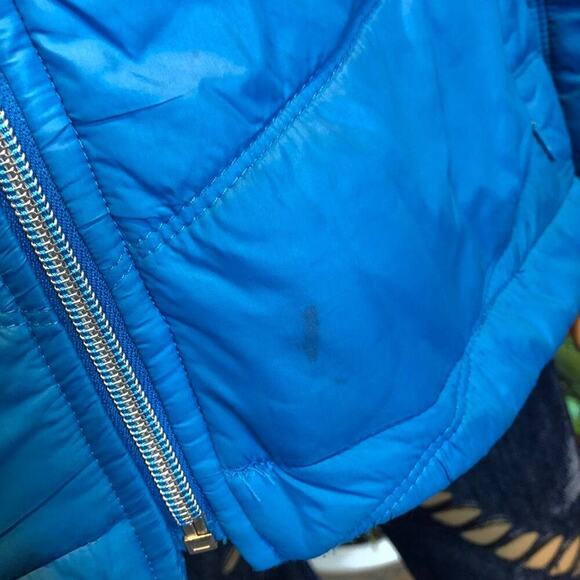 Y2K Guess Nylon Quilted Puffer Coat Jacket Fall Winter Zip Up Women M/L Pocket - Picture 6 of 8